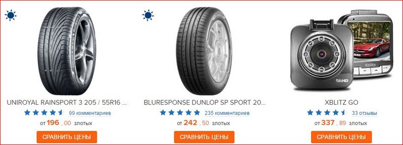 Шины и автозапчасти с сайта ceneo.pl